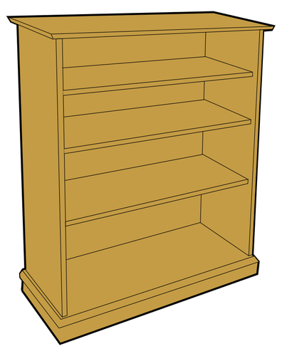 Wooden bookcase vector clip art