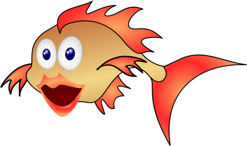 Cartoon surprised fish vector illustration