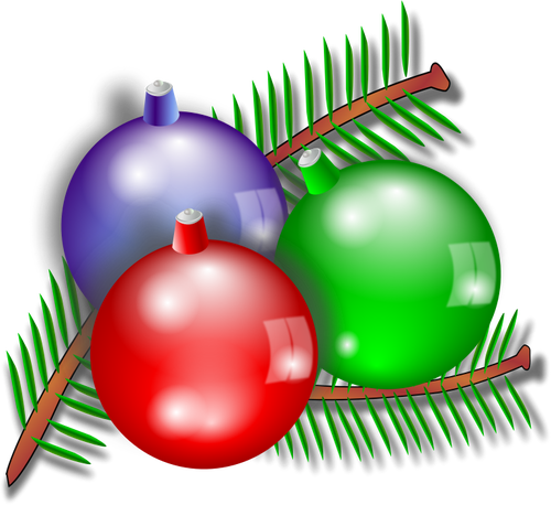 Three Christmas ornaments vector image