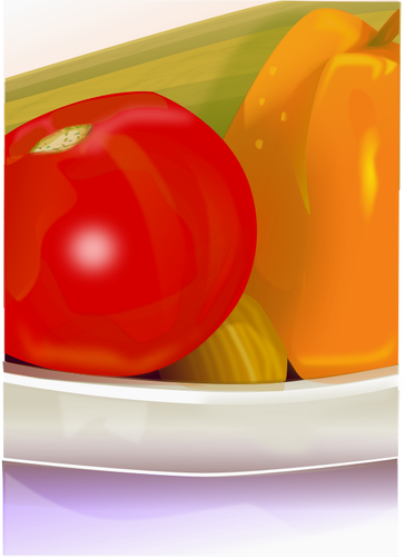 野菜ボウルの部分の写実的なベクトル画像
