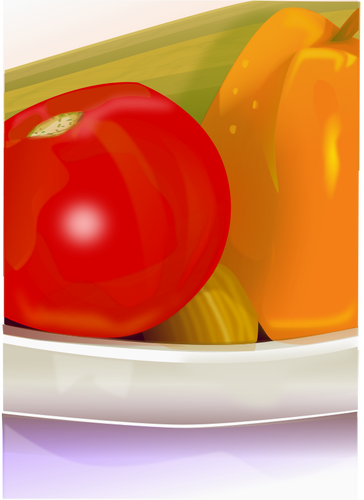 Photorealistic vector image of part of vegetables bowl