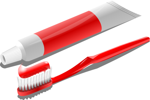 Brosse à dents avec dentifrice tube vector clipart