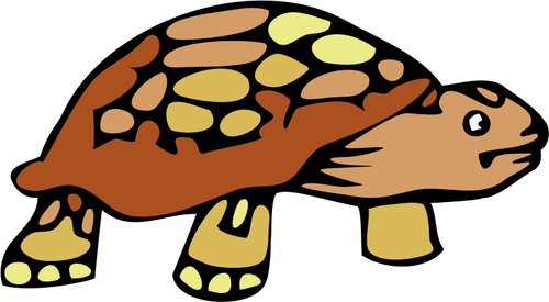 Vector clip art of old brown tortoise