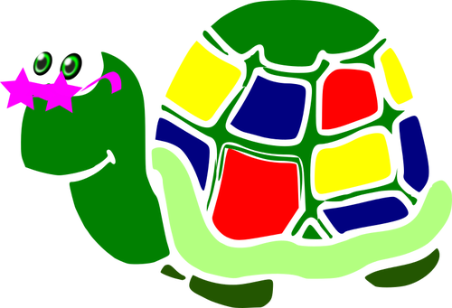 Graphiques de tortue dessin animé pour enfants colorée