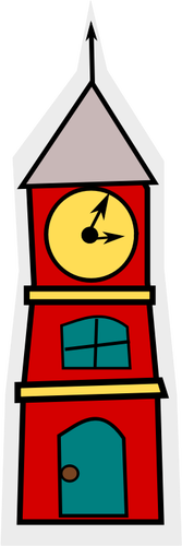 Vektor Klipart věže s hodinami