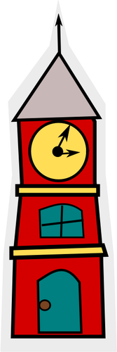 Vector clip art of tower with a clock