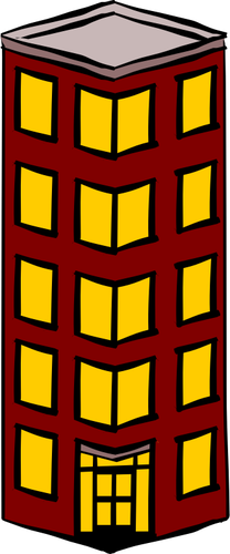 Vector clip art of slim detached tower block