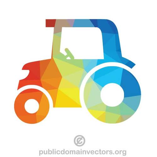 Silueta barevný traktor