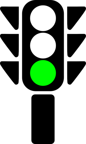 Green traffic light vector clip art