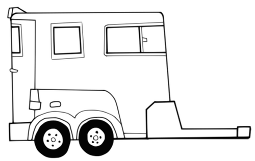 Carro transportador reboque projeto contorno elementos gráficos vetoriais