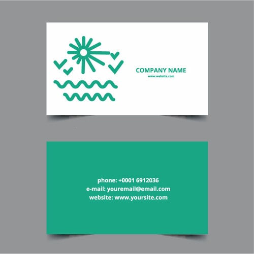 Green business card template vector