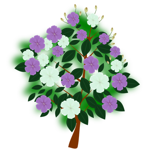 Renkli çiçek ağaç