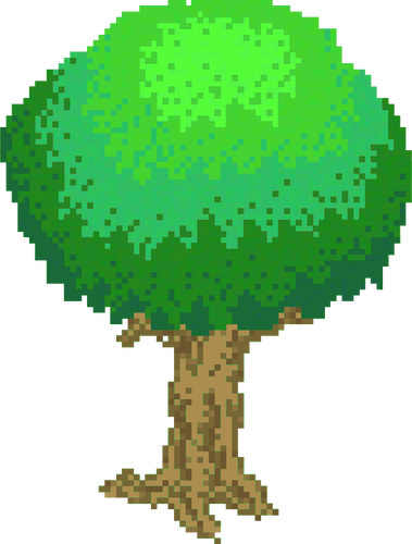 Jogo de 2 árvores de pixel, arte de pixel. vetor imagem vetorial