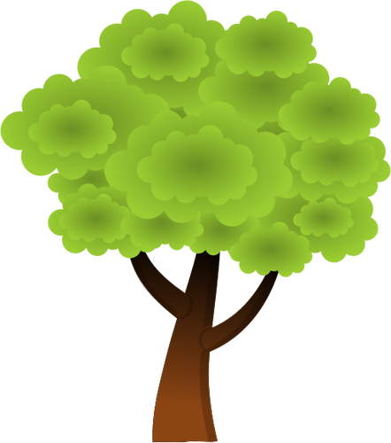 Tree in spring vector drawing