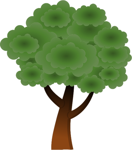 Простое векторное изображение круглого дерева сверху
