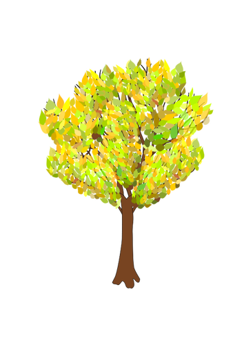 Tree in autumn vector graphics