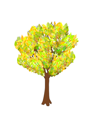 Tree in autumn vector graphics