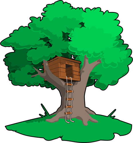 Tree house vector illustration