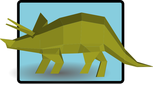 Green triceratops vector drawing