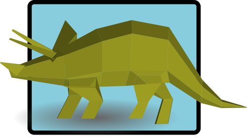 Green triceratops vector drawing