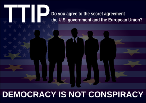 TTIP protest plakát vektorový obrázek