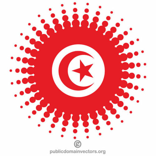 Tunisisk flagg halvtone design