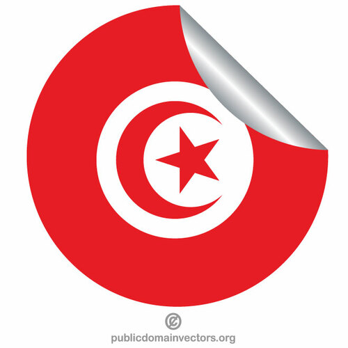 Adesivo de descascamento da bandeira da Tunísia