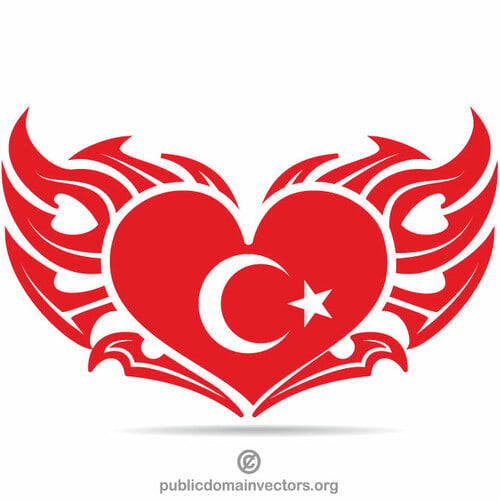 Türkische Flagge Herz