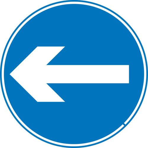Vire à esquerda estrada sinal