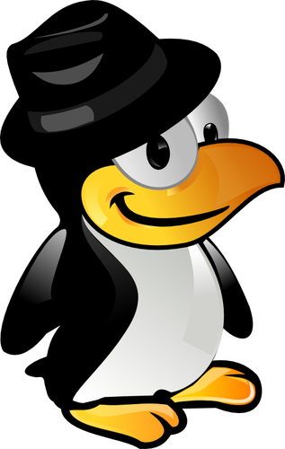 Tux with black hat vector image