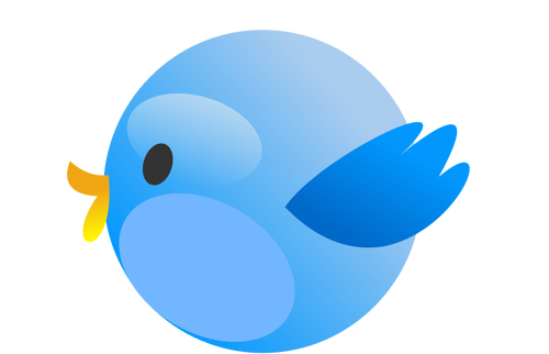 青い小鳥のベクトル描画