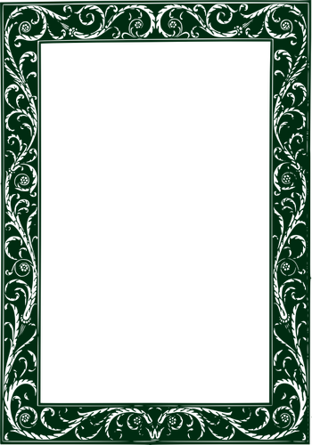 Vector image of green decorated thick border