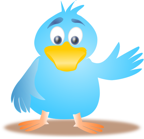 Clip art of blue bird waving its wing