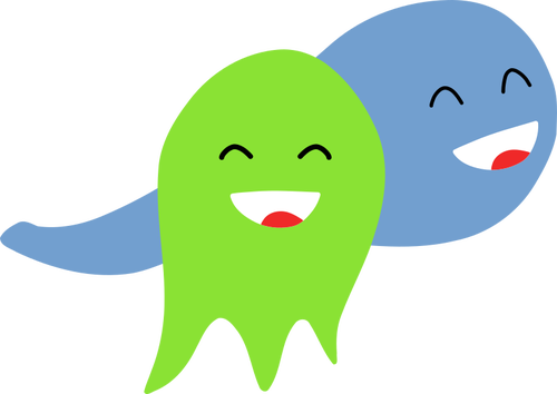 Two smiling ghosts
