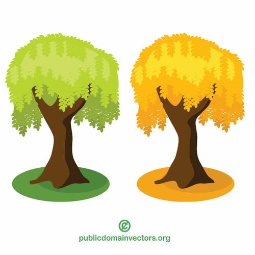 Два дерева векторные картинки