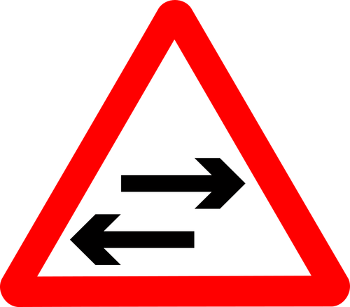 交差する道路標識の 2 つの方法