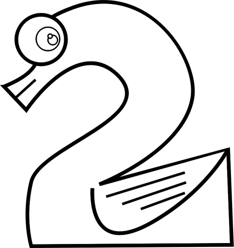 Swan number two line art vector image