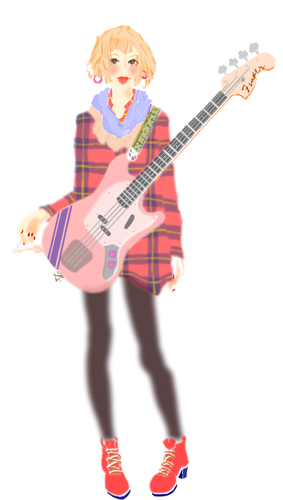 Chica urbana guitar player vector de la imagen