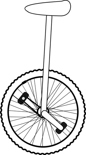 Unicycle line art vector drawing