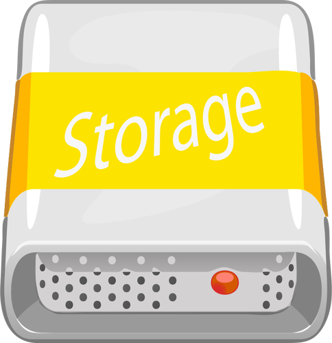 Vector image of orange colored PC storage unit