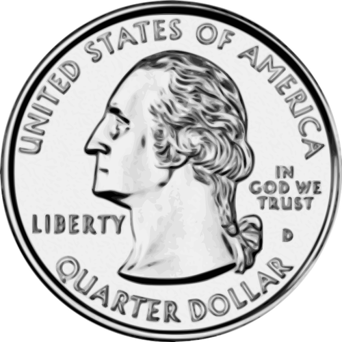 US quarter Dollar coin vector drawing