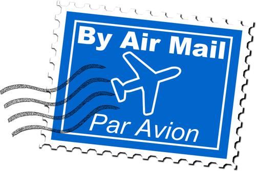 Par air mail timbre postal vector illustration