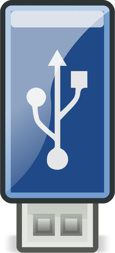 בתמונה וקטורית של מקל קטן USB מבריק כחול