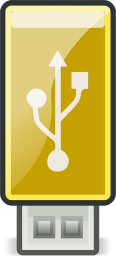 Vector graphics of small yellow USB stick