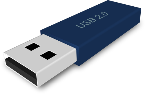 3 डी परिप्रेक्ष्य वेक्टर छवि में USB फ्लैश ड्राइव