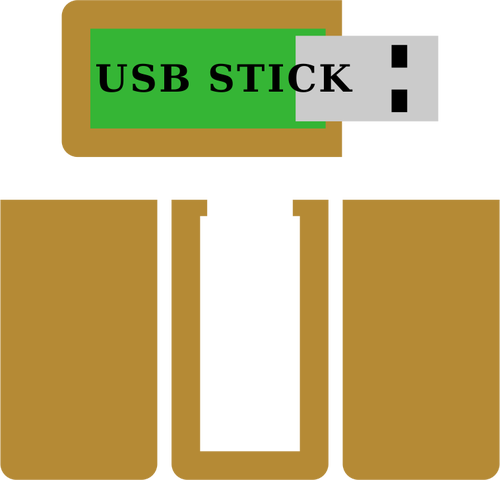 木製の USB スティックのベクトル画像