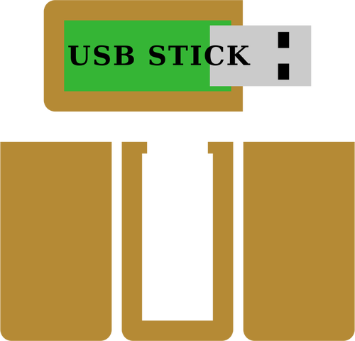 나무로 되는 USB 지팡이의 벡터 이미지