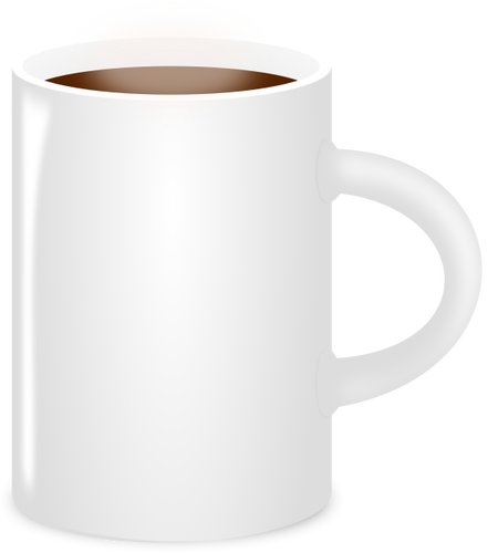 Vector image of white mug full of coffee