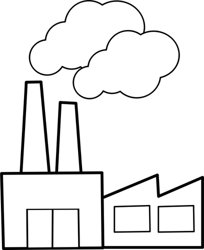 Vektor Klipart průmyslové budovy