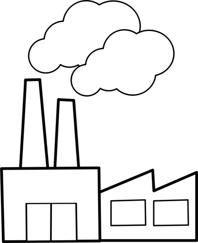 Vector clip art of industrial building